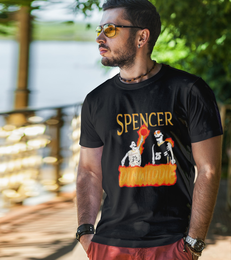 Spencer Dinwiddie Richmond 25 Basketball Flames T-Shirt