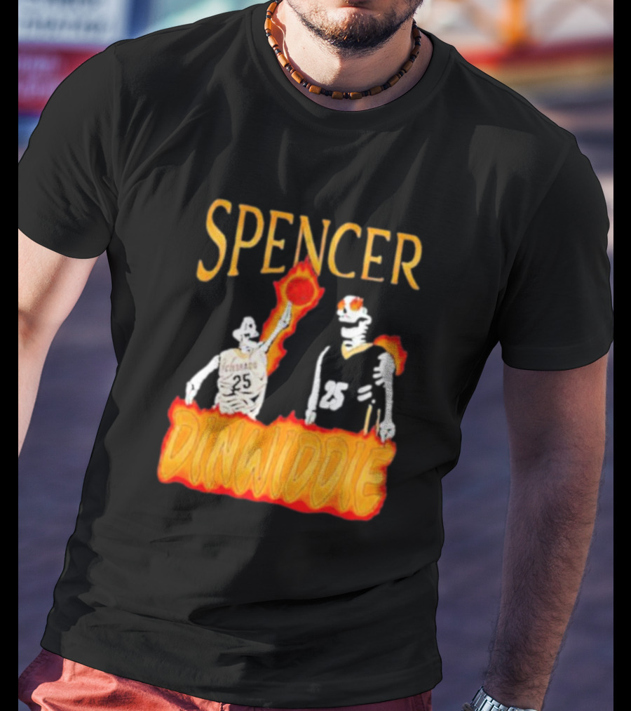 Spencer Dinwiddie Richmond 25 Basketball Flames T-Shirt