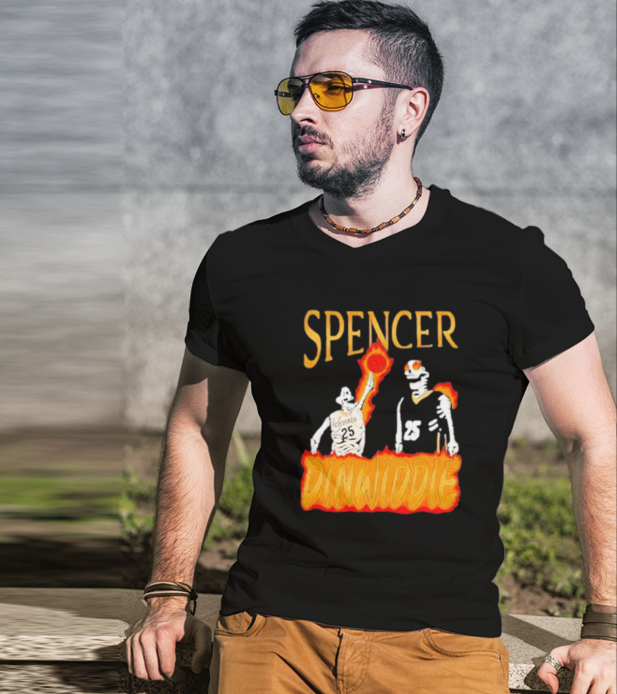 Spencer Dinwiddie Richmond 25 Basketball Flames T-Shirt