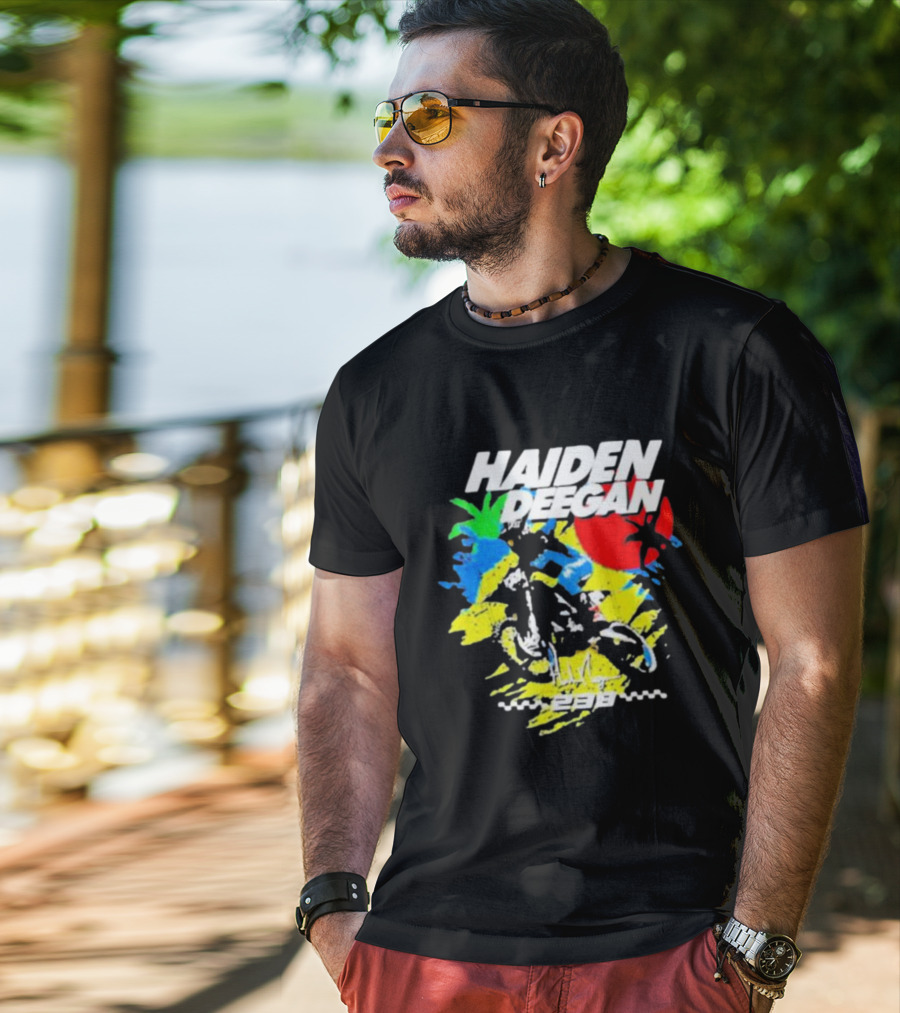 Haiden Deegan 38 Colorful Motocross Art With Sun And Palm Elements T-Shirt