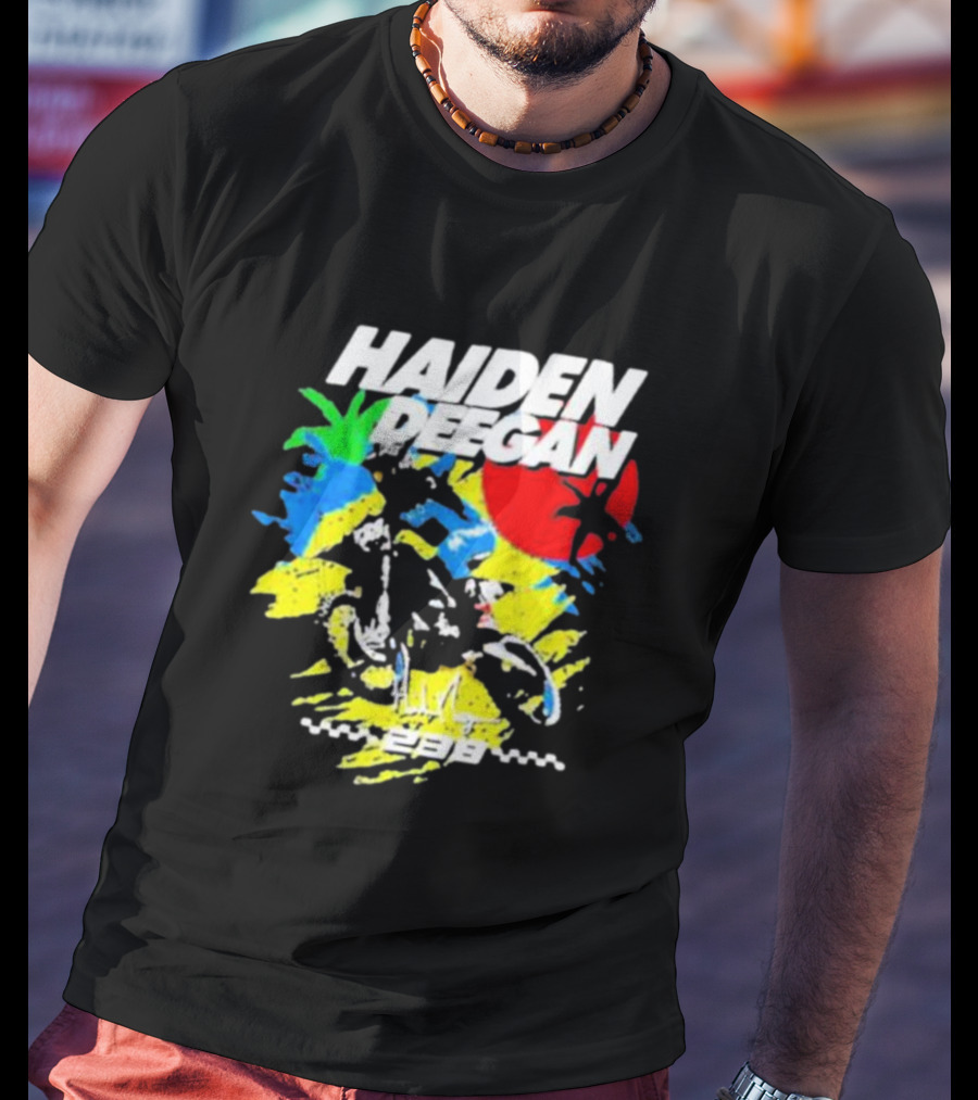 Haiden Deegan 38 Colorful Motocross Art With Sun And Palm Elements T-Shirt