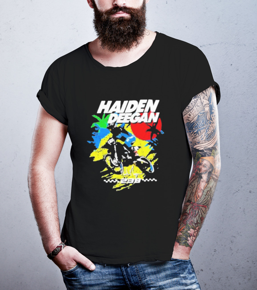 Haiden Deegan 38 Colorful Motocross Art With Sun And Palm Elements T-Shirt