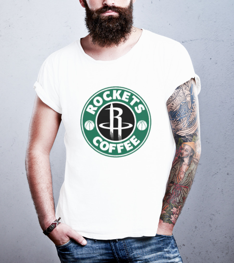 Houston Rockets Coffee Parody Logo Basketball T-Shirt