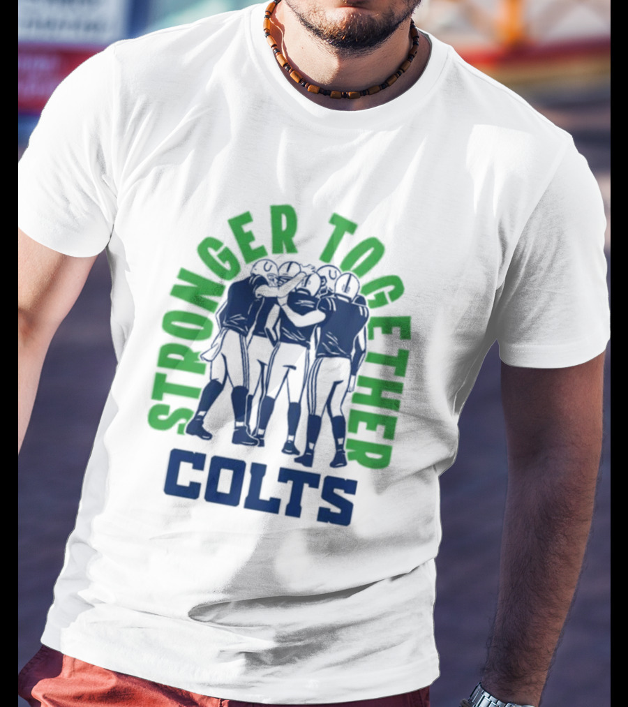Stronger Together Colts Kicking The Stigma Homefield Cream Indianapolis Colts T-Shirt