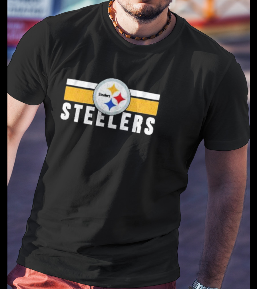 Pittsburgh Steelers Logo Stripes NFL Team Steelers T-Shirt