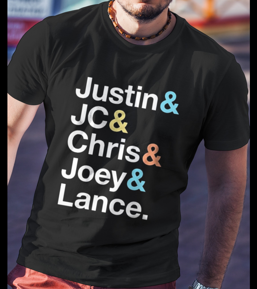 Justin And JC And Chris And Joey And Lance Contemporary Ampersand Typography T-Shirt