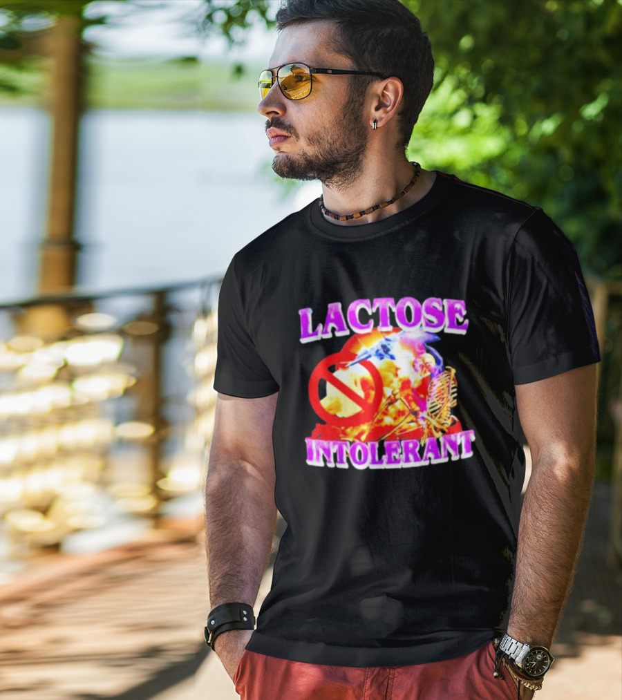 Lactose Intolerant Explosion Skeleton No T-Shirt