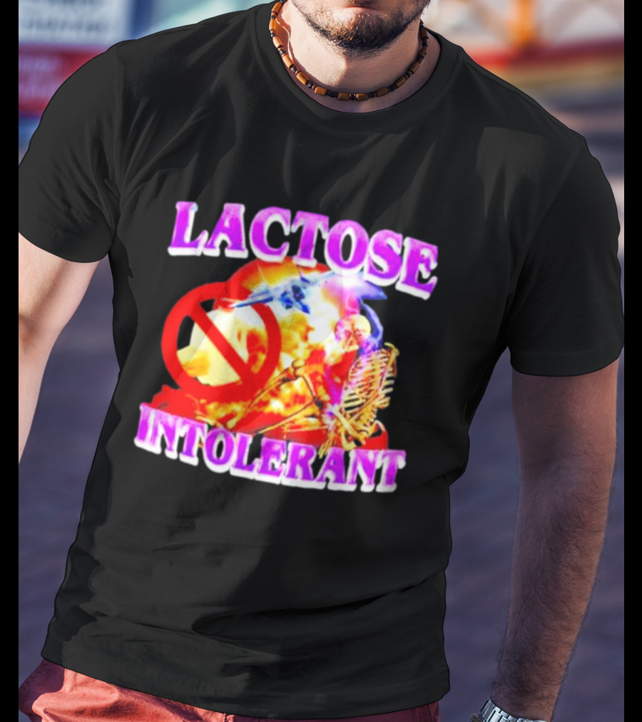 Lactose Intolerant Explosion Skeleton No T-Shirt