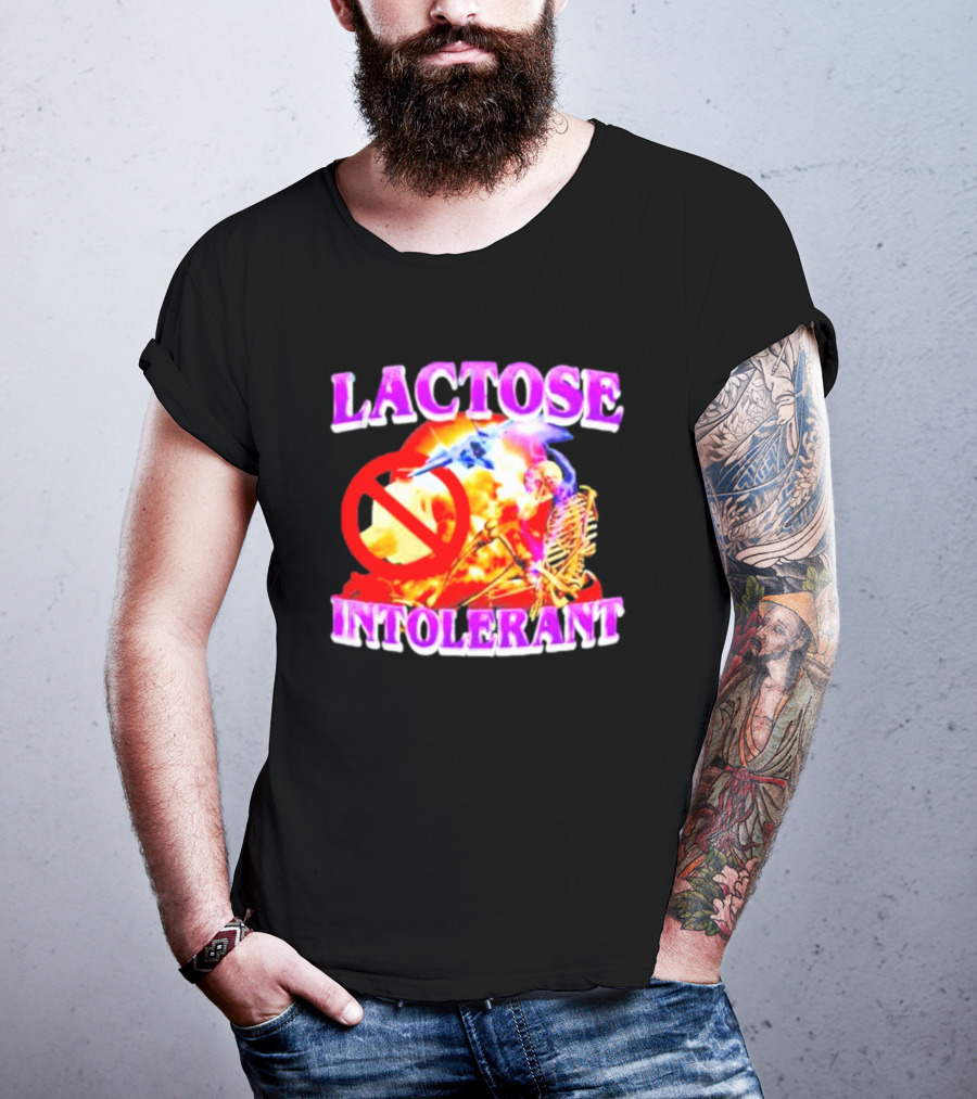 Lactose Intolerant Explosion Skeleton No T-Shirt