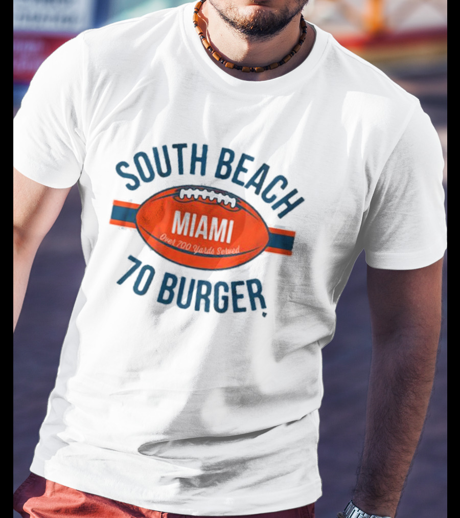 South Beach Miami Football Over 700 Points Scored 70 Burger T-Shirt