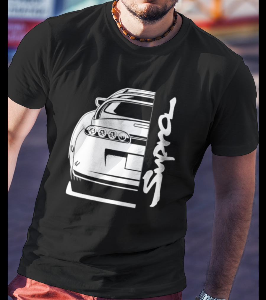 Toyota Supra Mk4 JDM Rear View Supra Text T-Shirt