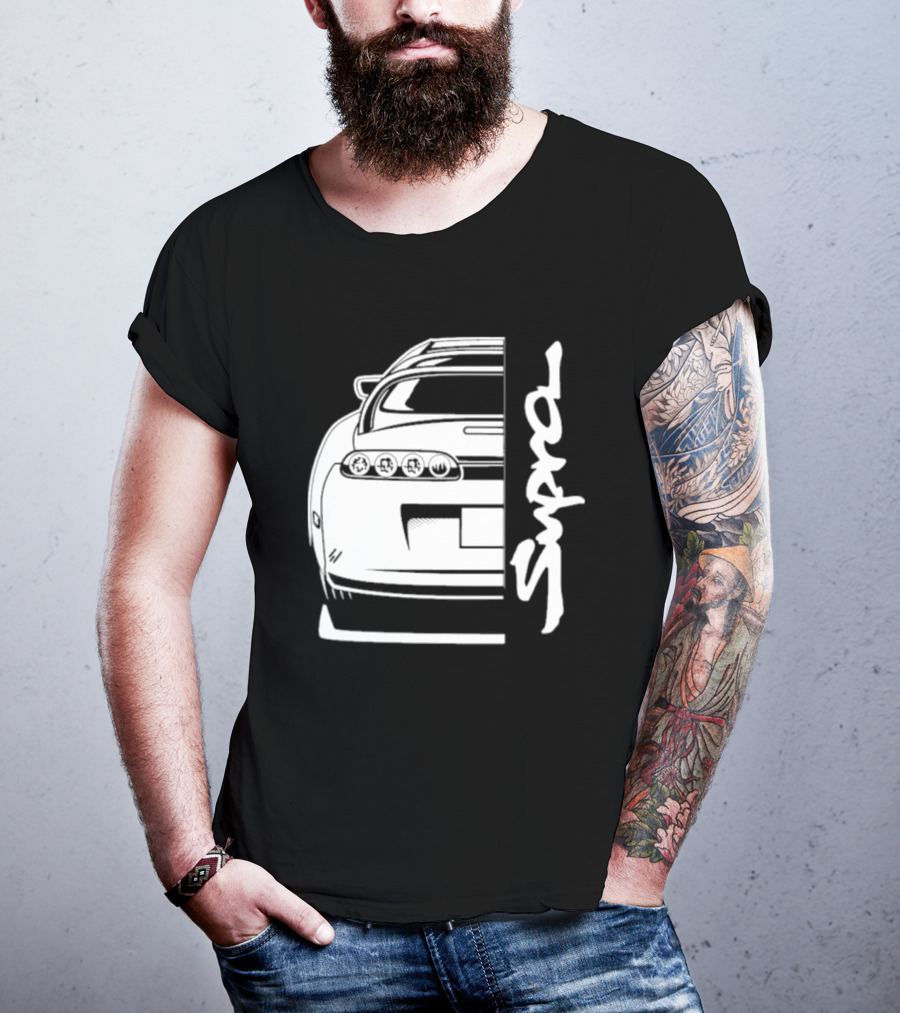 Toyota Supra Mk4 JDM Rear View Supra Text T-Shirt