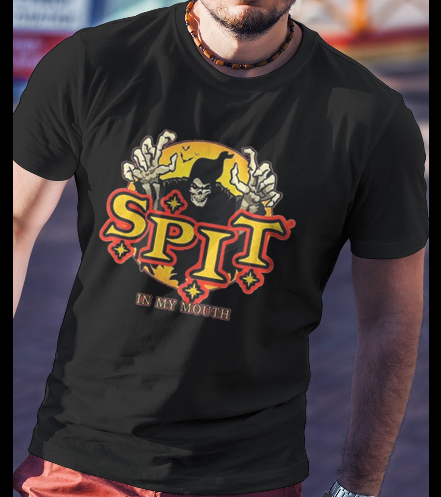 Spirit Halloween Spit In My Mouth Grim Reaper T-Shirt