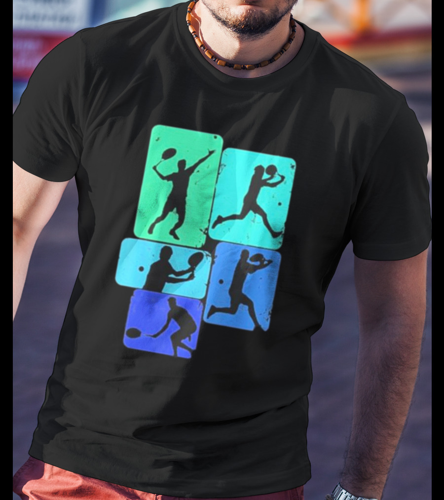 Tennis Player Youth Men Silhouettes In Motion T-Shirt
