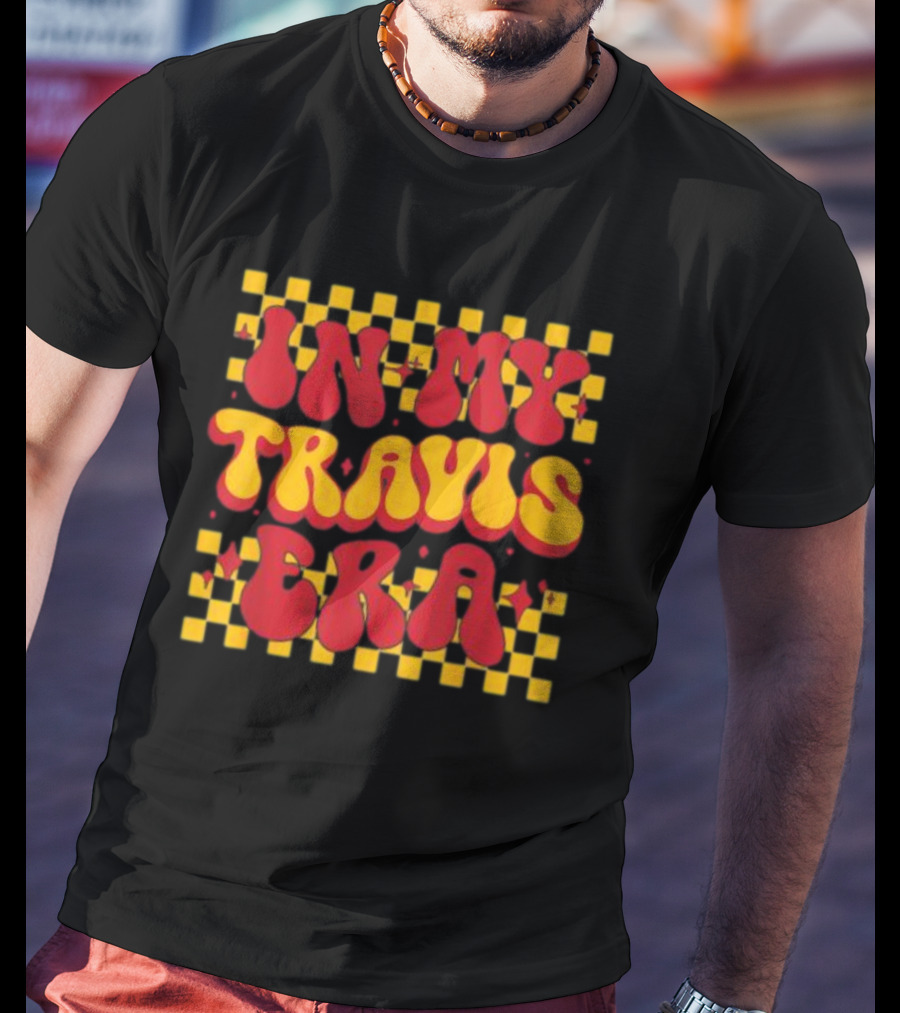 In My Travis Era Groovy Checkerboard T-Shirt