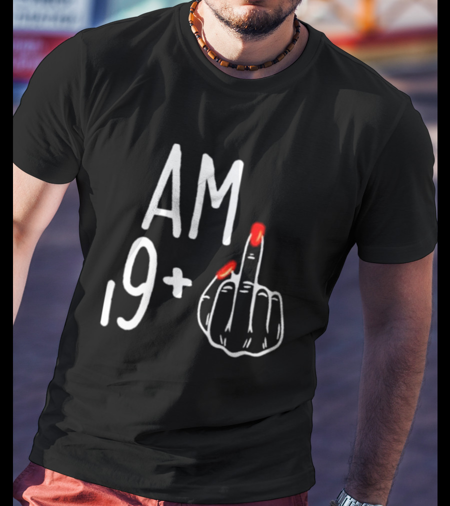 AM 19+ Middle Finger Red Nails T-Shirt