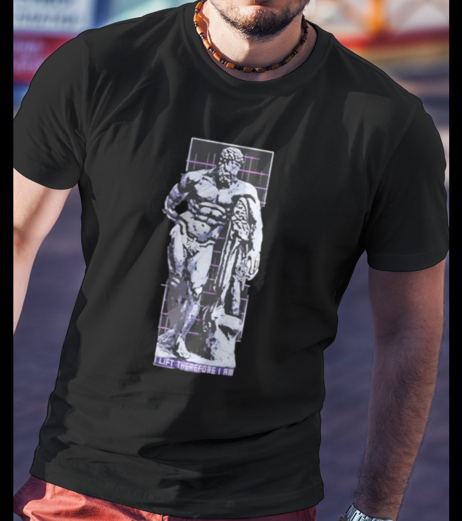 I Lift Therefore I Am Greek Statue Aesthetic T-Shirt