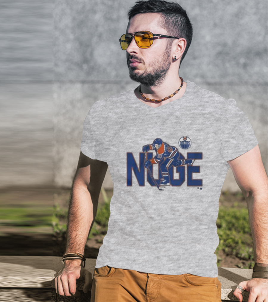 Ryan Nugent-Hopkins Edmonton Oilers NUGE Hockey Player Action T-Shirt
