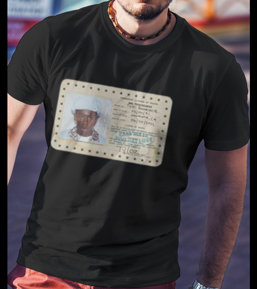 Tyler Call Me If You Get Lost License Card ID With Photograph T-Shirt