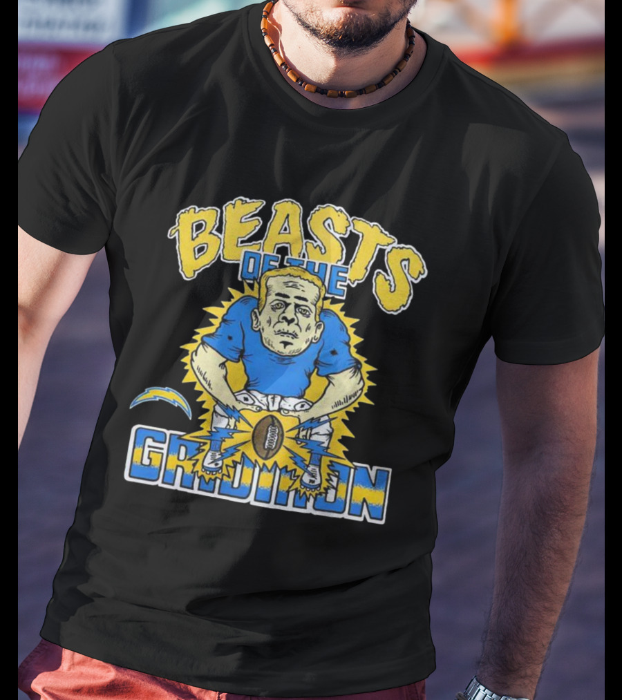 Los Angeles Chargers Beasts Of The Gridiron Football Player T-Shirt