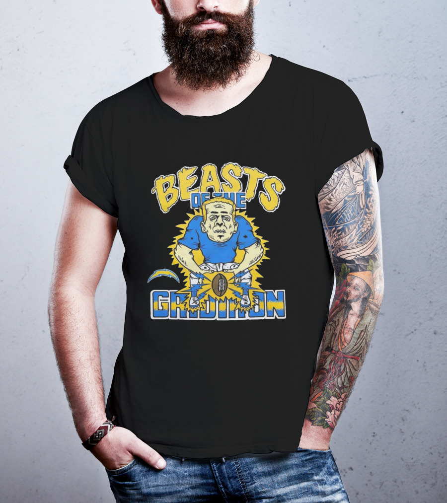 Los Angeles Chargers Beasts Of The Gridiron Football Player T-Shirt