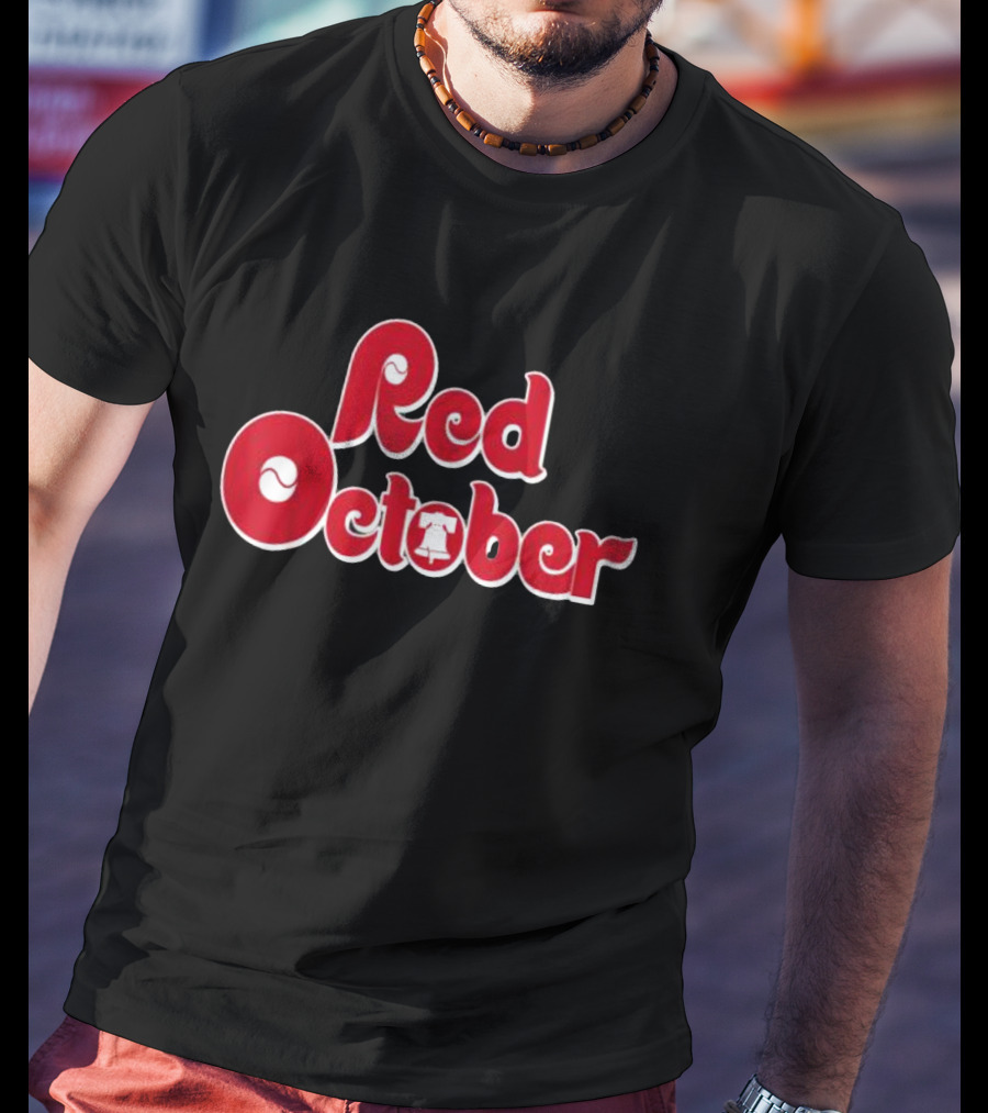 Red October Philly Philadelphia Liberty Bell Baseball T-Shirt
