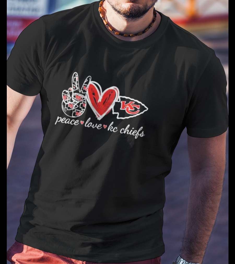 Peace Love KC Chiefs Football Fan Spirit T-Shirt