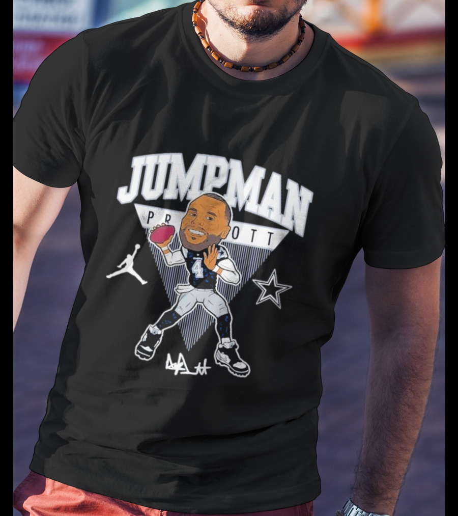 Jumpman Dak Prescott Dallas Cowboys Signature T-Shirt