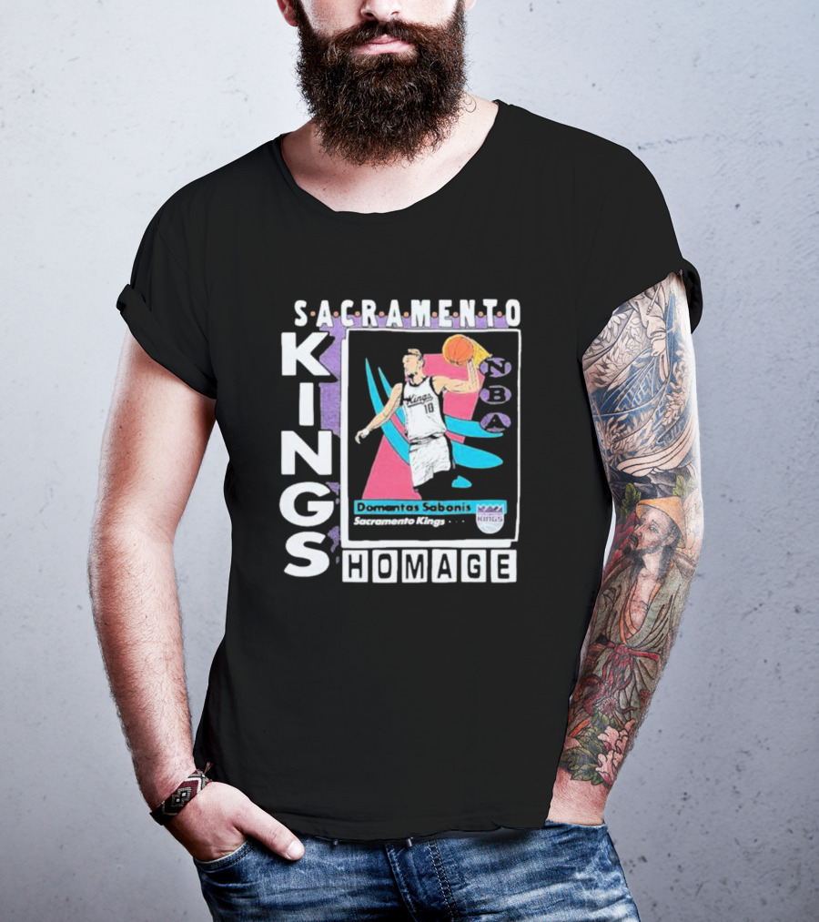 Sacramento Kings NBA Homage Domantas Sabonis Trading Card T-Shirt