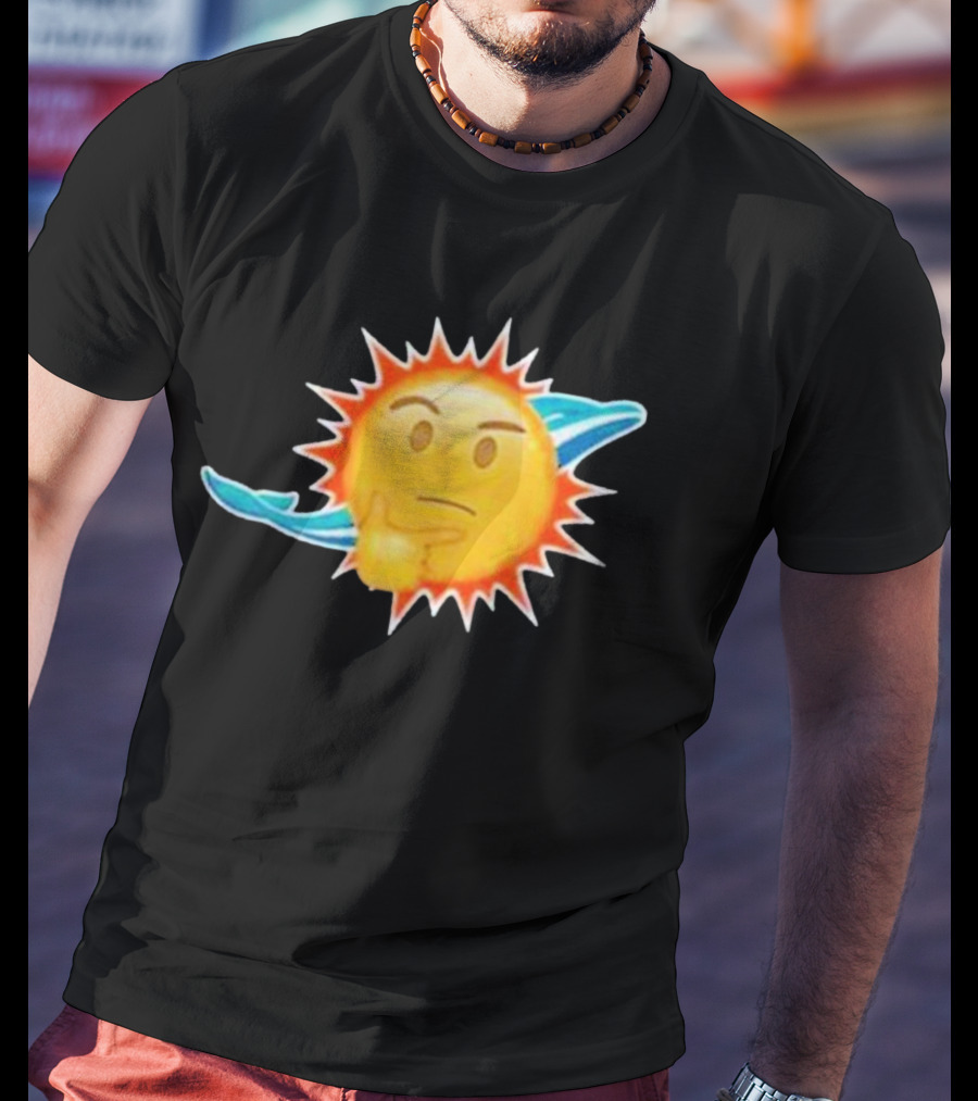 Dolphins Emoji Thinking Miami Sun Dolphins Emoji T-Shirt