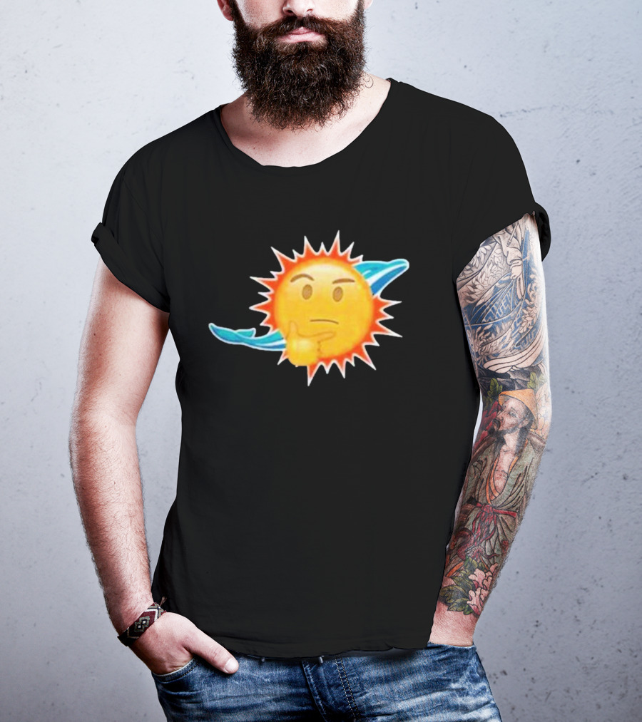 Dolphins Emoji Thinking Miami Sun Dolphins Emoji T-Shirt