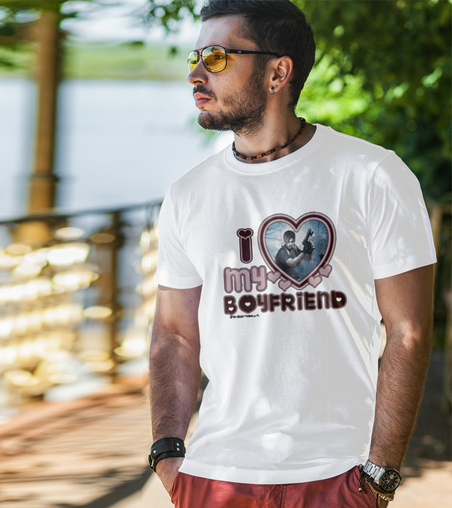 I Love My Boyfriend Leon Kennedy Heart T-Shirt
