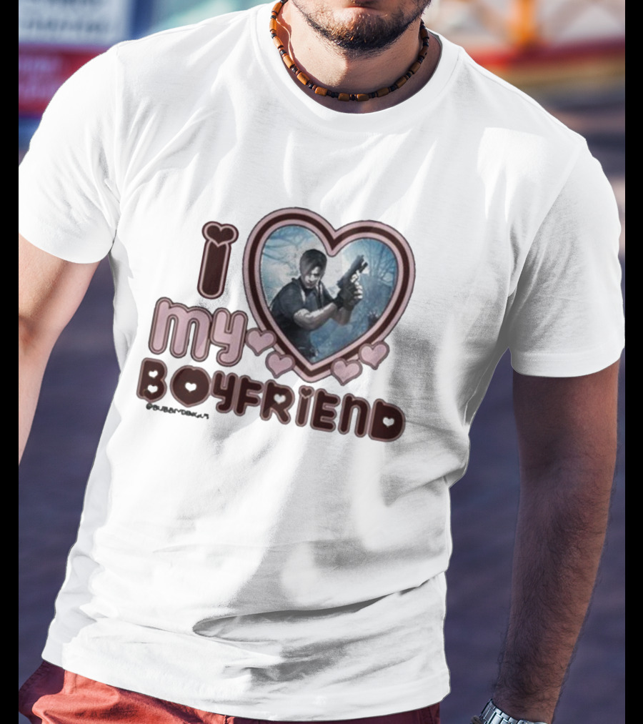 I Love My Boyfriend Leon Kennedy Heart T-Shirt