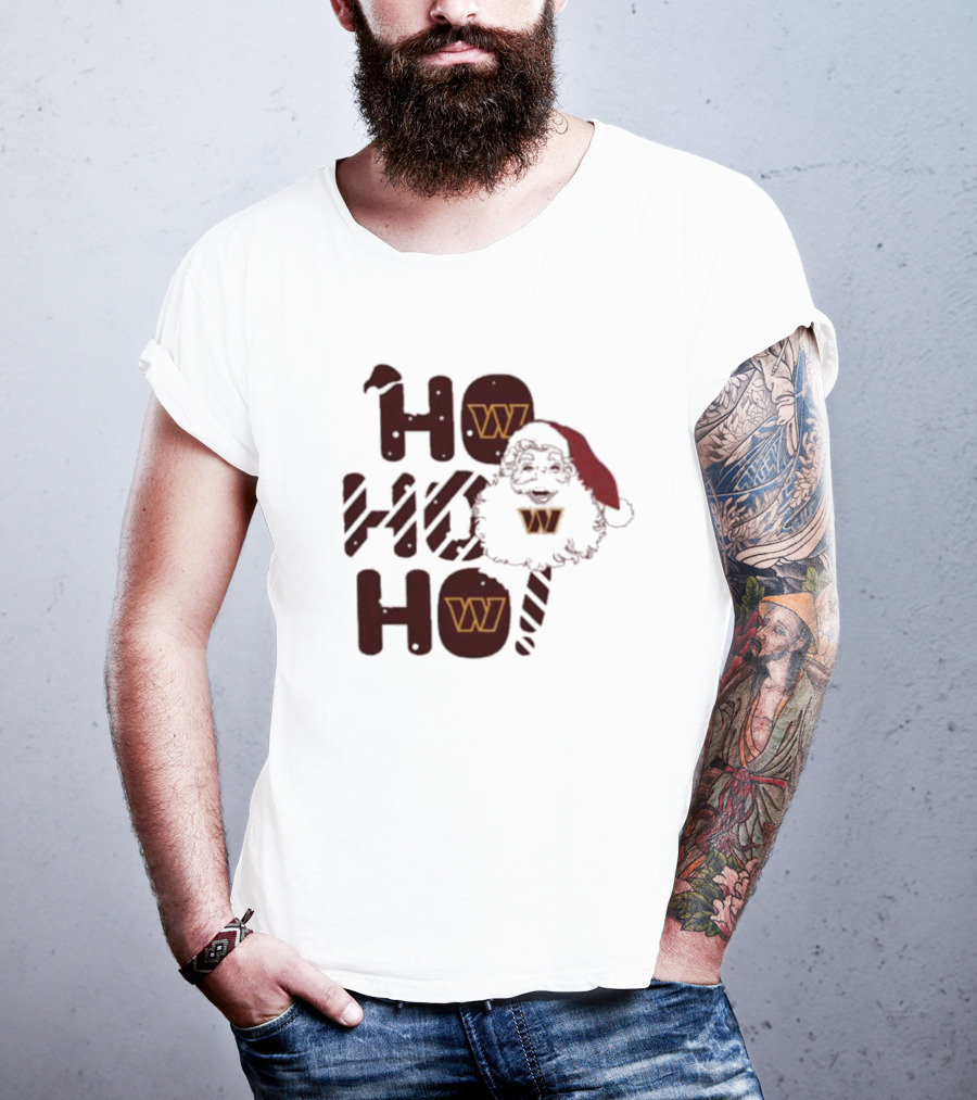Washington Commanders Christmas Santa Ho Ho Ho T-Shirt