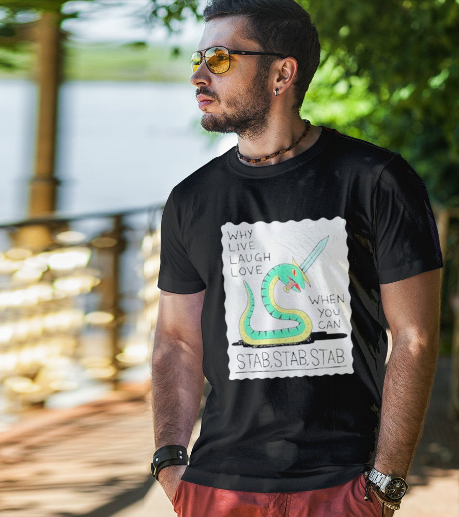 Why Live Laugh Love When You Can Stab Stab Stab Snake With Sword T-Shirt