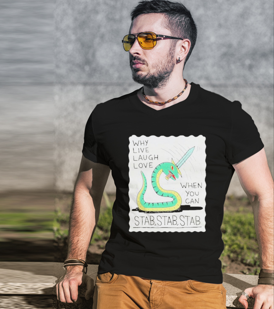 Why Live Laugh Love When You Can Stab Stab Stab Snake With Sword T-Shirt