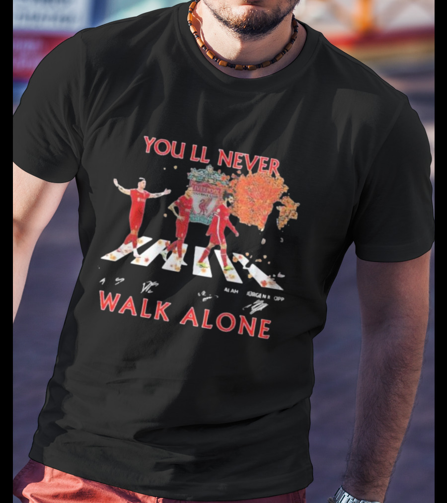 Liverpool FC You'll Never Walk Alone Abbey Road Jurgen Klopp T-Shirt