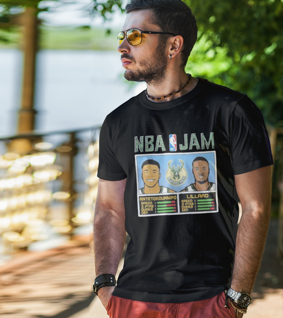 NBA Jam Milwaukee Bucks Antetokounmpo Lillard T-Shirt