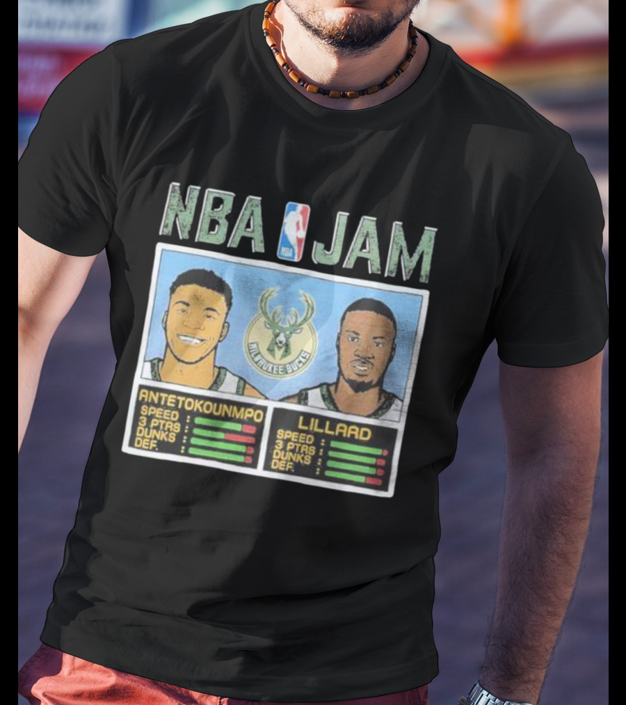 NBA Jam Milwaukee Bucks Antetokounmpo Lillard T-Shirt