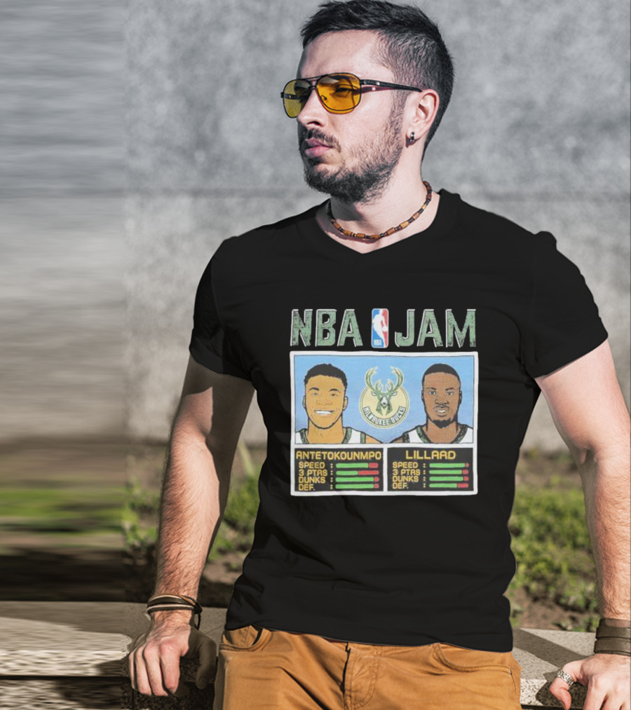 NBA Jam Milwaukee Bucks Antetokounmpo Lillard T-Shirt