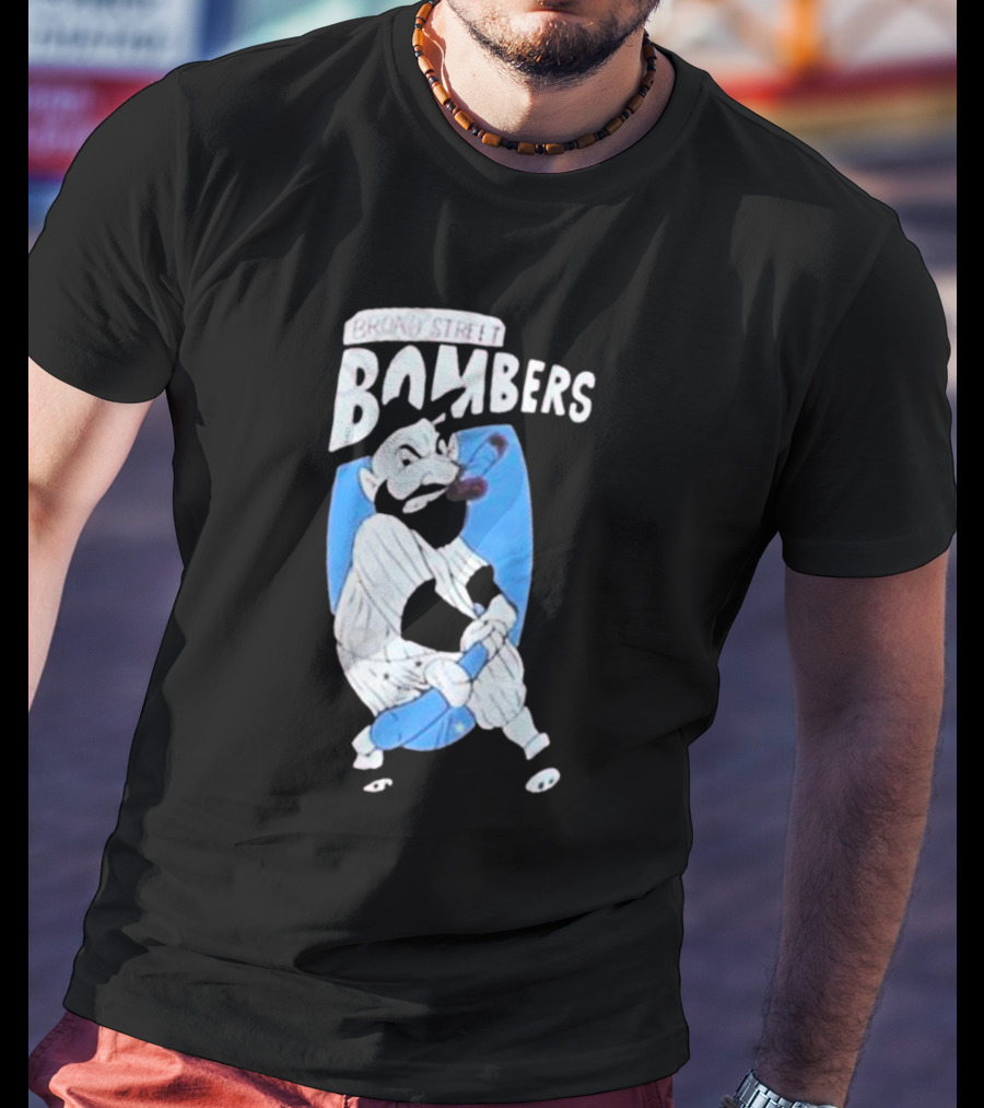 Phillies Marlins Playoff Broad Street Bombers Baseball Player With Bat And Beard T-Shirt