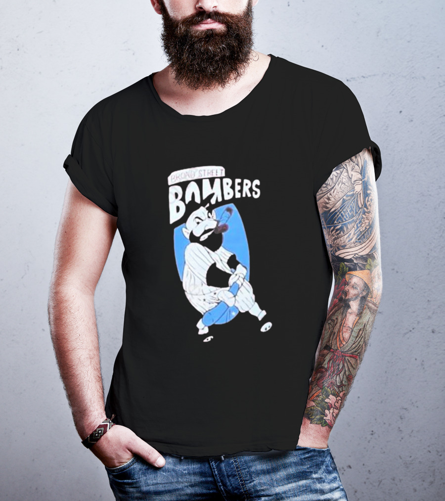Phillies Marlins Playoff Broad Street Bombers Baseball Player With Bat And Beard T-Shirt