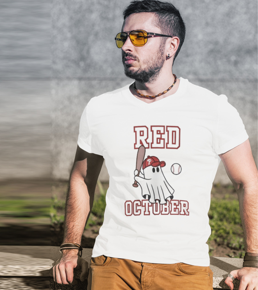 Red October Phillies Philadelphia Baseball Ghost T-Shirt