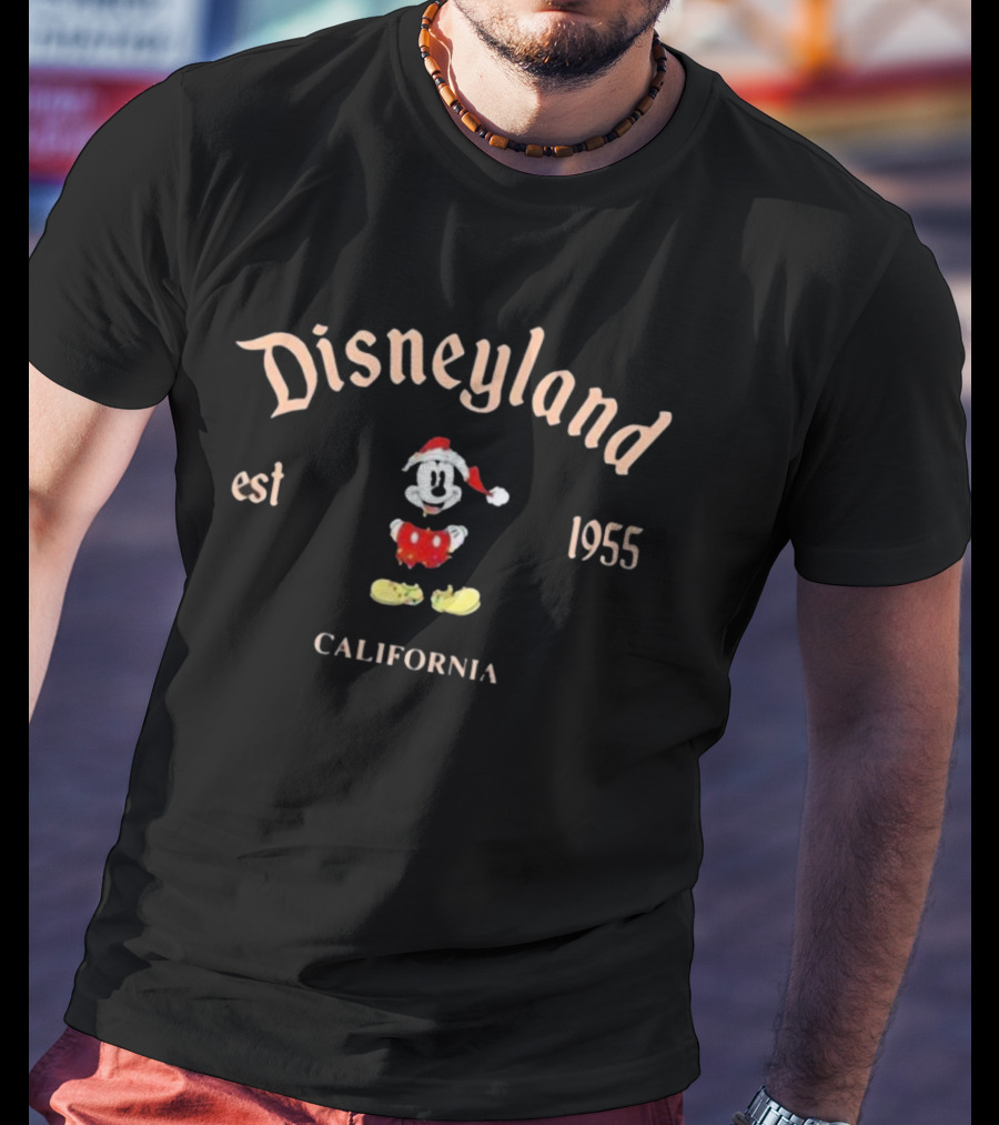 Disneyland Est 1955 California Mickey Mouse Christmas Vintage T-Shirt