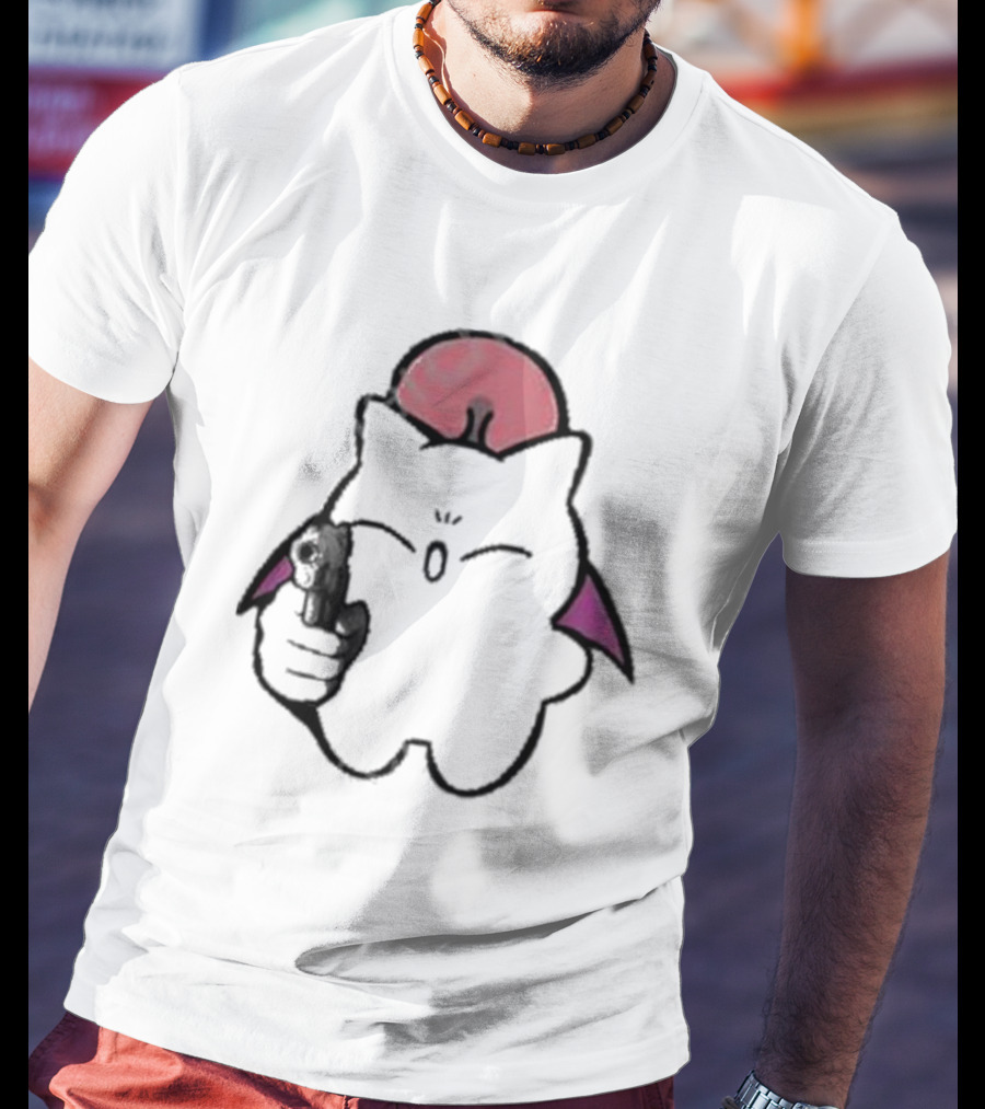 Gun Wielding Moogle By Wisdomeel T-Shirt