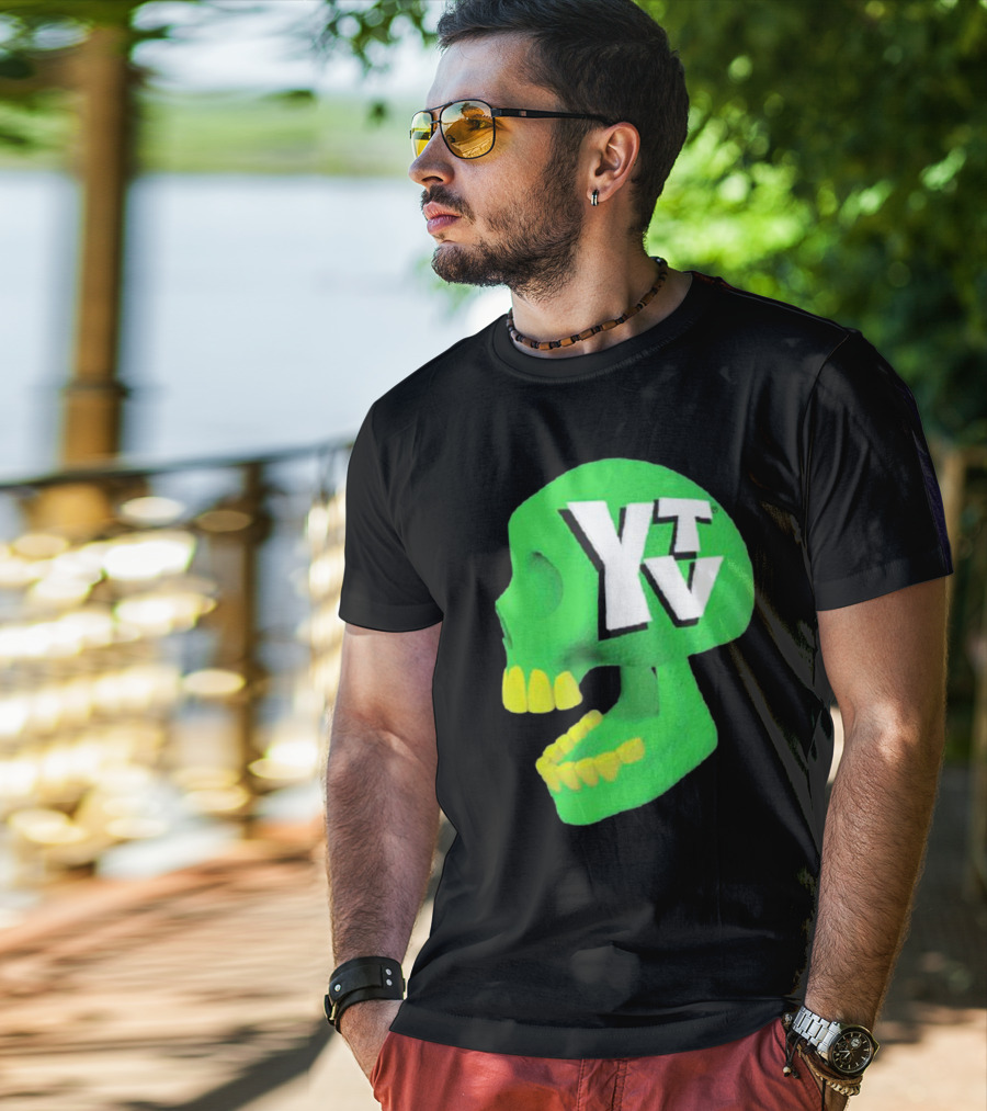 Ytv Green Skull Dark Night T-Shirt