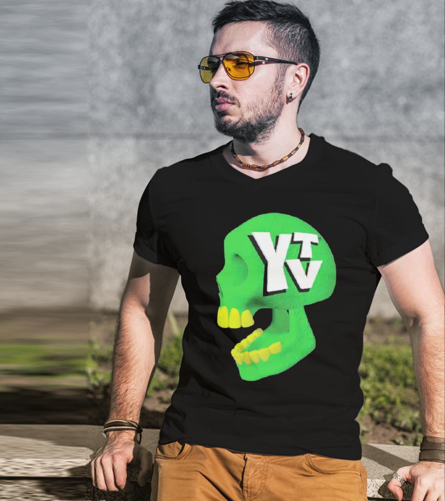 Ytv Green Skull Dark Night T-Shirt