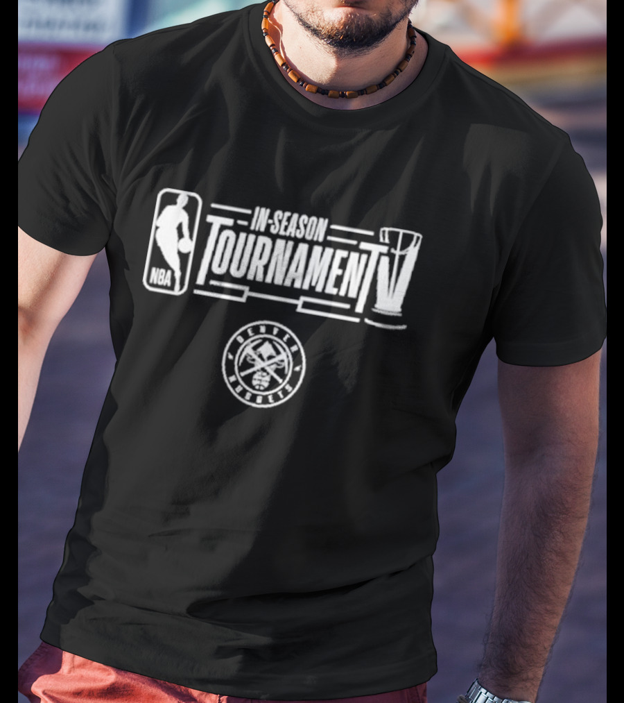 Denver Nuggets NBA In-Season Tournament Logo With Trophy And Basketball T-Shirt