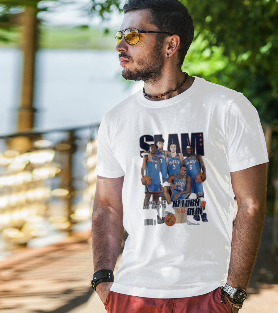Slam Thunder Legends Return Of The Real Okc Thunder Slam 247 T-Shirt
