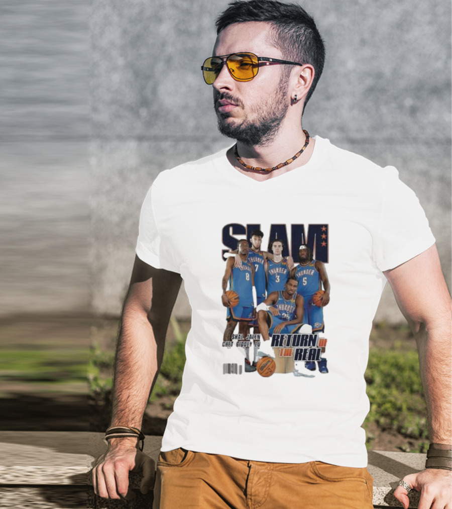 Slam Thunder Legends Return Of The Real Okc Thunder Slam 247 T-Shirt